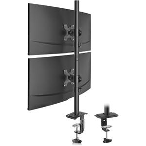 Suptek Dual LED LCD Monitor Stand up Desk Mount for 2 / Two Screens up to 32 inch Extra Tall 31.5" Pole Heavy Duty Fully Adjustable Stand Vertical Array (MD6802)