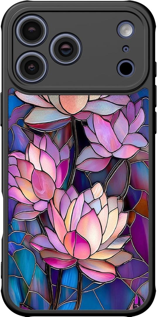 DEENAKIN for iPhone 17 Pro Case Cute,Aesthetic Floral Hard Shell,Compatible with Magsafe,Trendy Unique Cool Retro Western Coquette Protective Slim Phone Cover for Women Girls,Blooming Lotus