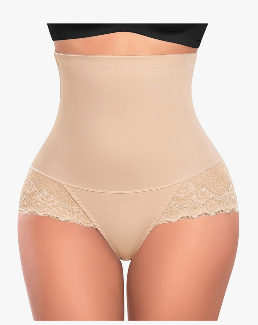 Tummy Control Shapewear Panties for Women High Waisted Shaping Underwear Lace Body Shaper Girdle, Size -2XL
