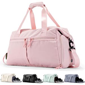 Weekender Duffel Bag with Shoe Compartment And Wet Pocket-Luggage Everyday Overnight Bag for Men and Women Travel-Carry On Gym Bag (Pink)