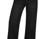 GRAPENT Wide Leg Jeans for Women Cropped Trendy High Waisted Button Fly Loose Straight Leg Stretchy Denim Trouser Jeans, Black, M