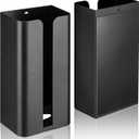 Uiifan 2 Pcs Magnetic Suction Plastic Bag Holder Wall Mount Plastic Grocery Bag Organizer Wide Opening Dispenser Fingerprint Resistant Smudge Proof Saver for Pantry, Black