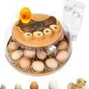 Series III-18 Egg Automatic Incubator with Smart Dual-Bottle Adaptive Humidity & Stable Temp Control, Adjustable Auto Egg Turn, Auto Lockdown, Customizable Incubation Days, Candler(18-Egg-Brown)
