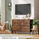 WLIVE Dresser for Bedroom, with 5 Fabric Drawers, Rustic Brown Wood Grain, 11.73"D x 39.37"W x 26.57"H