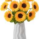 10Pcs Artificial Sunflower with Stems  Single Long Stem Silk Sunflower, Lifelike Yellow Fake Sunflower for Vase DIY Bouquet Wedding Centerpieces Party Garden Home Dcor