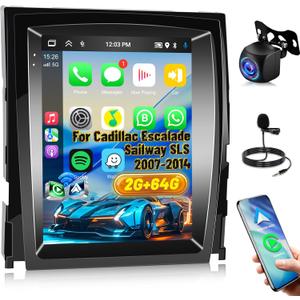[2+64] Volxcereo Car Radio for Cadillac Escalade Sailway SLS 2007-2014, 9.7 inch Vertical Android Touchscreen Stereo with Carplay & Android Auto, GPS Maps/WiFi/Bluetooth/SWC/FM/RDS
Brand: Volxcereo