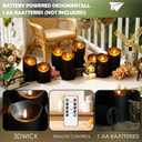kakoya Flameless LED Candles Battery Operated with Remote and Timer,Flickering Electric Fake Plastic Pillar Candles Set of 24(D3 x H 3" 4" 5") Black