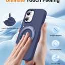 STERKER 360 Rotatable Stand Compatible with iPhone 17 Case with Magnetic [Military Grade Drop Tested][Adjustable Kickstand] Ring Holder Silicone Slim Back Soft Edge, Blue