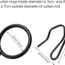 Hotop 30 Pcs Metal Drapery Curtain Rings 0.98/1.26/1.65 inch Interior Diameter and 30 Pcs Hanging Curtain Drapery Pin Hooks for Window Door Shower(Black,42 mm)
