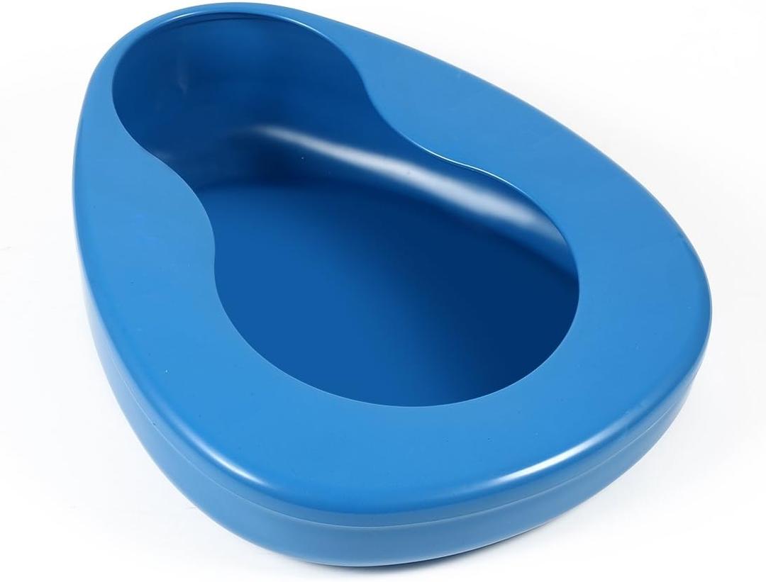 Bedpan for Elderly Females Heavy Duty Bed Pans for Elderly Men Women Thick Large Bedpans for Bedridden Patient Hospital Home Bed Pan Emergency Device (Blue)