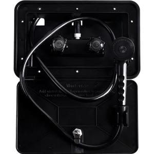 RV Exterior Shower Box Kit with Lock for Outside, Outdoor Non-Metallic RV Accessories for RVs, Fifth Wheels, Motorhomes, Travel Trailers, Campers - Black