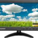10.1 inch Security Monitor, 1024x600 Resolution Small HDMI Monitor Small Computer Monitors with Remote Control with Built-in Dual Speakers HDMI VGA BNC Input for Gaming CCTV Raspberry Pi PC