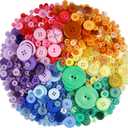 Greentime 600-700 PCS Mixed Color Assorted Sizes Round Resin Buttons for Crafts Sewing DIY Manual Button Painting DIY Handmade Ornament Buttons Easter Egg Fillers Decorative