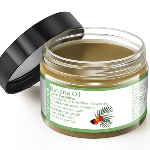 Mysense Raw Batana Oil, 100% Pure Unrefined and Organic Growth Oil from Honduras, Scalp Care for Women & Men, Prevent Hair Loss, Promote Hair Thickness,Set Of 4