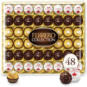 Ferrero Collection, Premium Assorted, Hazelnut, Dark Chocolate and Coconut, 48 Count Premium Treats, 6.1 oz BB 05/19/26