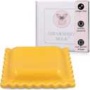 Ceramic Ravioli Spoon Rest for Stove Top, Spatula Holder for Counter, Funny Yellow Spoon Rest for Italian Kitchen Decor, Funny Kitchen Decor, Italian Themed Gifts for Cooks