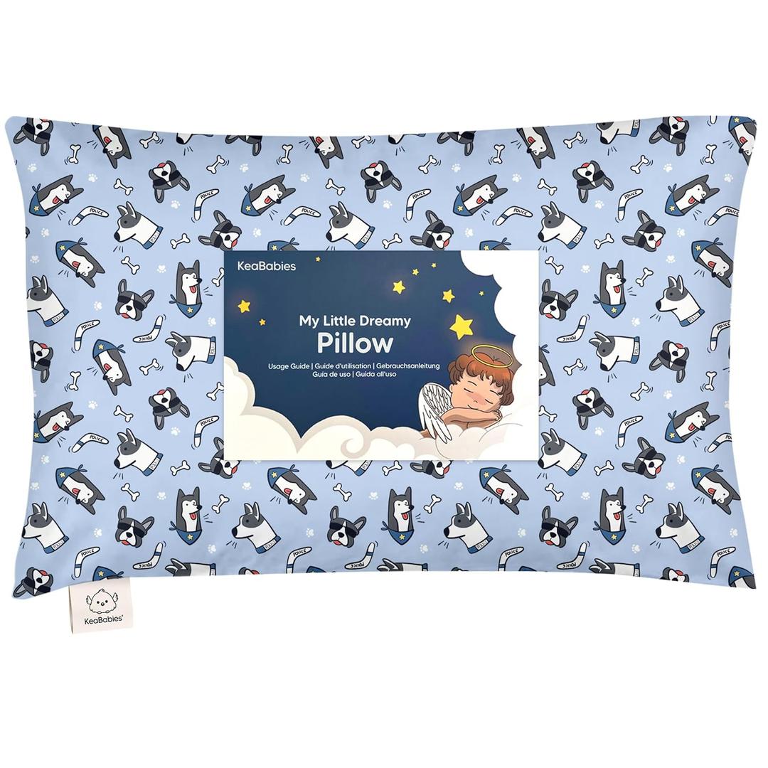 Toddler Pillow with Pillowcase - 13x18 My Little Dreamy Kids Travel Bed Pillows for Sleeping, Organic Cotton Small Pillowcase, Soft & Breathable, Machine Washable, Toddlers 2-5 years old (Pawtrol)