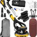 Drywall Sander with Labor-Saving Strap, Electric Sander for Drywall with Vacuum Attachment, Auto Dust Collection, 7 Variable Speed 900-1800RPM, Power Ceiling Sander for Drywall, Popcorn Ceiling etc