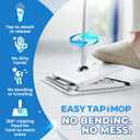 Hands-Free Flat Floor Sweeper Mop - Compatible with Most Pads | Foot-Tap Lock System - 360 Swivel & Adjustable Aluminum Handle - Includes Baking Soda Wet Wipes & 3D Layer Microfiber Cloth