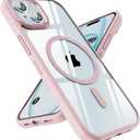 SUCGLES for iPhone 14 Plus Case with MagSafe [Ultra Strong Magnetic] [12FT Military Drop Protection] [Shockproof Bumper] Slim Thin Mag Safe Phone Cover 6.7" for Apple 14plus (Pink)