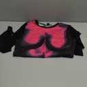 Floerns Women's Plus Size Mesh Long Sleeve Graphic Print Club Tee Shirts Hot Pink, 1XL