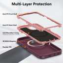 TUTUKII Magnetic Case for iPhone 13 Case/iPhone 14 Case/iPhone 15 Case, Heavy Duty Protective Phone Case, Shockproof Compatible with Magsafe Phone Cover for iPhone 15 6.1" Purple/Pink