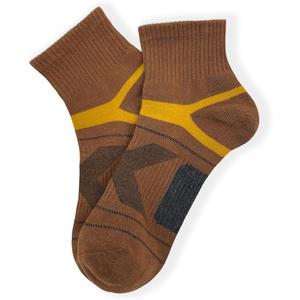 HaloYIYI Men's 4 Pack Athletic Ankle Quarter Socks Performance Breathable Sport Low Cut Brown Socks (6-11)