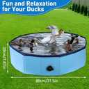 Foldable Duck Pool, Portable Hard Plastic Duck Pond Tub, Collapsible Duck Pools for Pet Ducks, Dogs and Cats Indoor & Outdoor Use, Hard Shell, Easy to Clean and Store