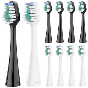 Harobey Replacement Toothbrush Heads for AquaSonic Duo Series and Home Dental Center Electric Toothbruh, NOT Compatible with Duo Series Pro, 4 White + 5 Black