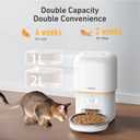 Automatic Cat Feeder, 3L Cat Food Dispenser with Anti-Jam Design, Over 180-day Battery Life, 1-6 Meals Per Day with Stainless Steel Cat Bowl, Keep Dry Food Fresh, Timed Pet Feeder Also for Small Dog