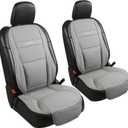 Car Seat Cover Protector for Front Seats  Waterproof, Breathable Faux Nappa Leather, Airbag Compatible, Dual Support for Waist & Legs, Universal Fit for Sedans, SUVs, Pickups (2pcs, Gray)