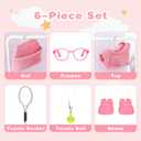 3 x Doll Clothes for Labubu 17cm 6-Piece Tennis Sports Set for Big into Energy & Have a Seat & Exciting Macaron Series Dolls, for 17cm Dolls Accessories (Pink)