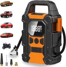 Portable Tire Inflator Air Compressor,150 PSI Heavy Duty Cordless Air Pump for Car Tires, 4X Faster Inflation Battery Operated Car Tire Pump for Big Cars, Motorcycles, Bikes