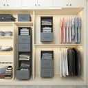 Twira 6-Shelf Hanging Closet Organizer, 2 Separable 3-Shelf Hanging Shelves, Hanging Storage with 3 Removable Drawers 4 Side Pockets, Storage Organizer for Closet, Nursery (Dark Grey)