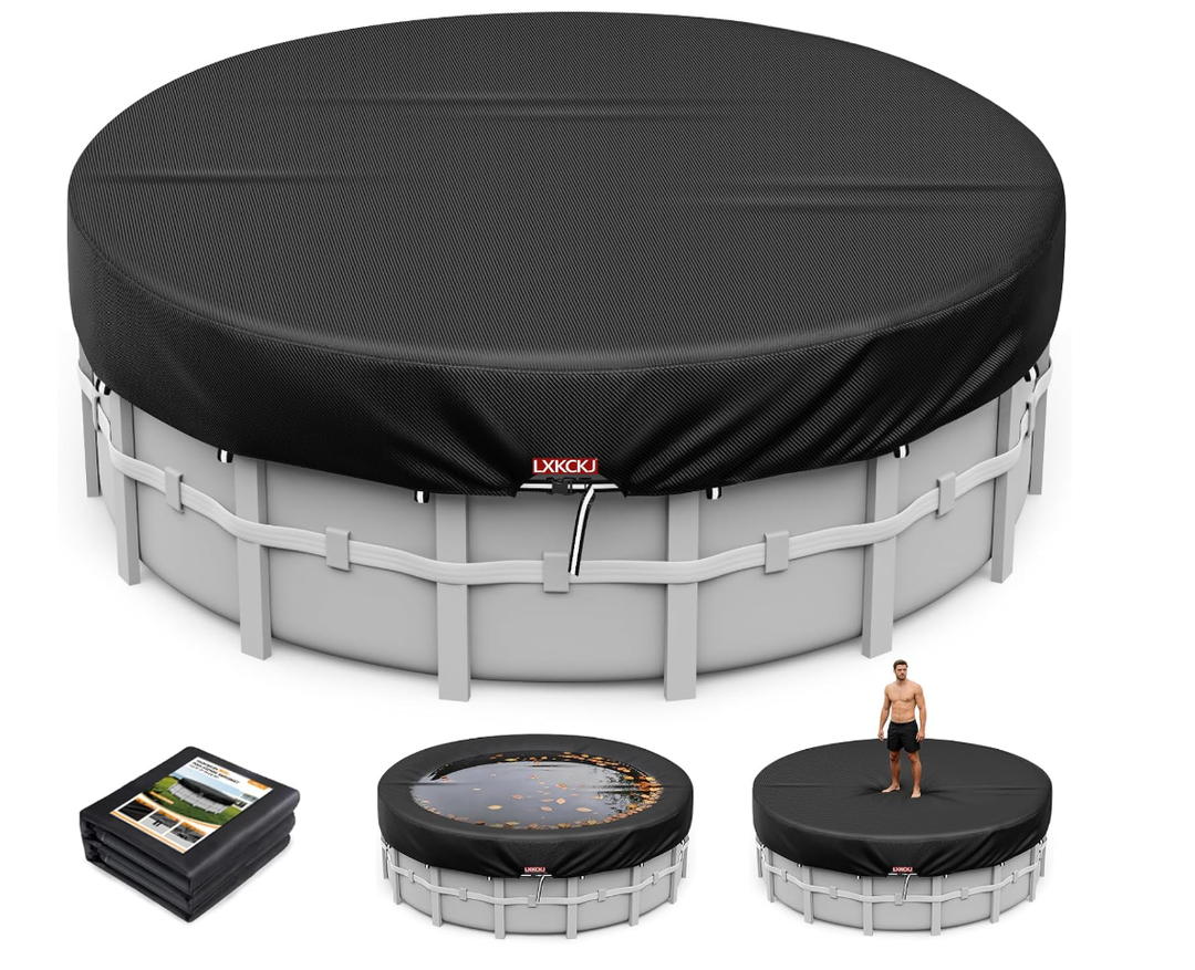 LXKCKJ 6 Ft Pool Cover for Above Ground Pools, Round 420D Solar Oxford Tarp
