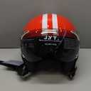 3/4 Motorcycle Helmets Retro Open Face Vespa Scooters Helmet with Clear Visor for Men and Women- DOT Approved (Medium, Red White Line)