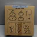 Farmhouse Wooden Decorative Two Tiered Trays+ Pu Leather Tray,Wood 2 Tier Serving Tray Stand for Rustic Table Centerpiece,Kitchen Decor,Coffee Bar, or Cupcake Stand (Brown)