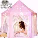 Princess Castle Play Tent with Star Lights - For Girls Age 3-7, Encourages Imaginative Play