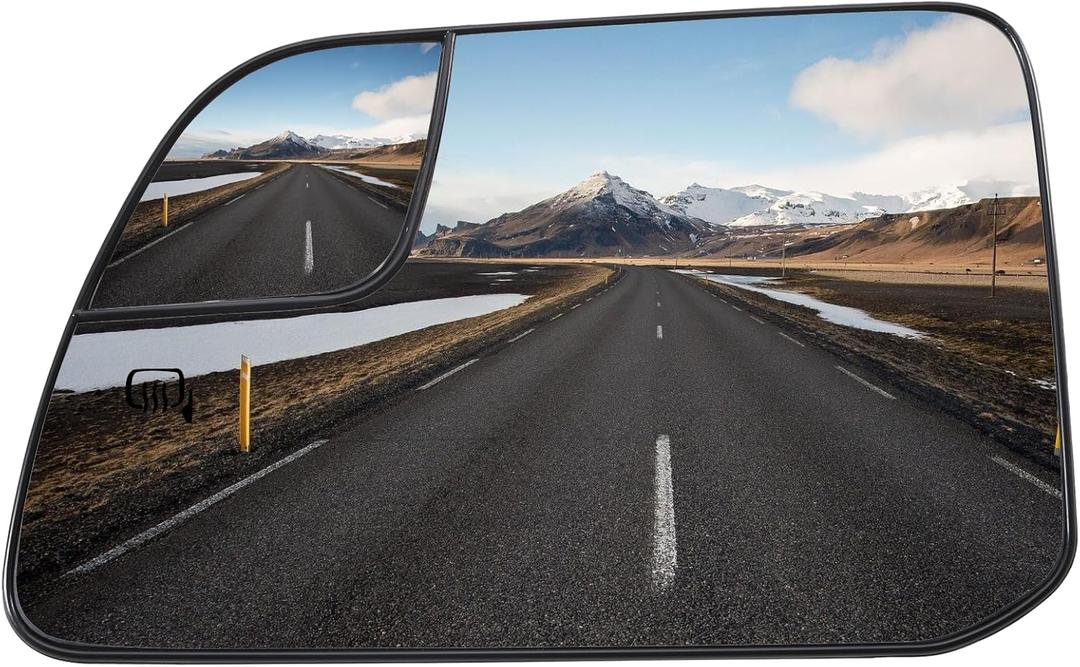 Driver Side Mirror Replacement for Ford Edge 2009 2010 2011 for Lincoln MKX 2011 - Left Side Mirror Glass, Rear View Mirrors Glass with Power Heated (Driver Side (Left))