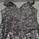 MANER Women's Sequin Dress Sparkly Glitter V-Neck Sleeveless Party Dress Club Cocktail Tank Dress (XL)