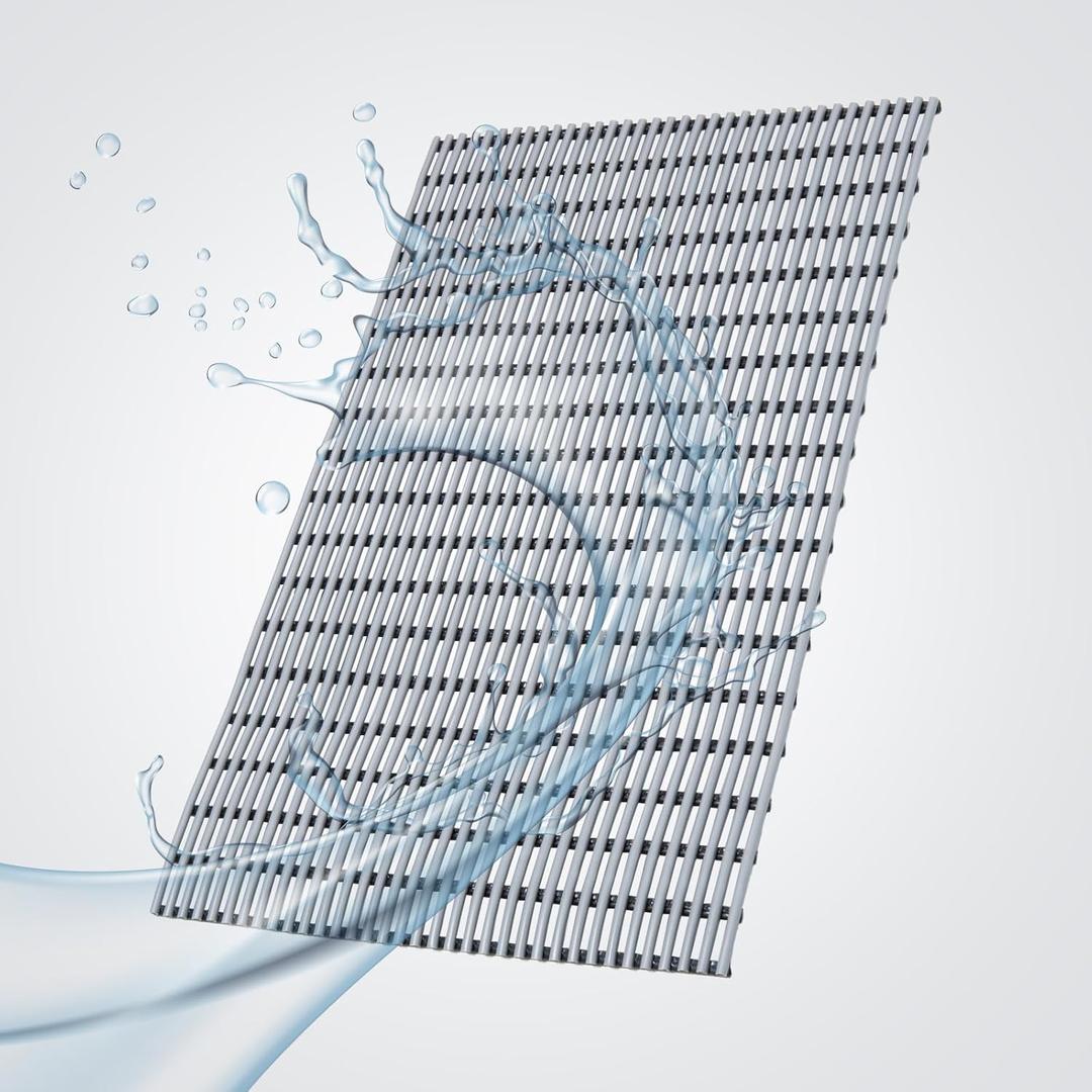 Bath Tub Shower Mat, Cuttable Non Slip 36 x 24 Inch Bathtub Mat with Drain Holes for Indoor Outdoor Shower Quick Drying Keep Clear