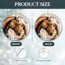 2 x Horse Ornament 2025  White Elephant Gift for Girl Who Loves Horses  Horse Lover Gift, Ceramic Round Hanging Decoration for Girls, Women, Kids for Christmas, Birthday