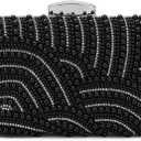 RNIEGA Pearl Crystal Clutch Purse for Women Fashion Elegant Bride Evening Clutch Handbag Crossbody Shoulder Bag with Chain