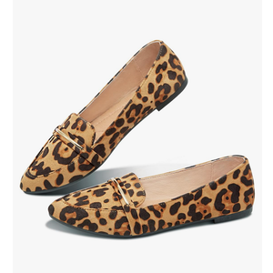 Obtaom Women's Pointy Toe Loafer Flat Comfortable Faux Suede Work Shoes,Cute Penny Loafer Slip On Ballet Flat, 5