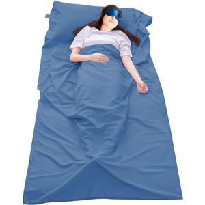 Sleeping Bag Liner Camping Travel Home Bed Sheet Lightweight Breathable Hotel Compact Sacks (45.3 * 82.7", Blue)