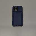 SSLOTSCASE for iPhone 17 Pro Case with Stand & Credit Card Holder & Sliding Camera Cover & Camera Stand & Wallet, Rugged Silicone Edge Protective Phone Case Cover for iPhone 17 Pro 6.3'' 5G 2025, Blue