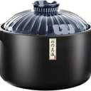 CHPINDAM 1.7 Quart Ceramic Casserole, with Lid Ceramic Pot, Heat-Resistant Round Stew, Soup Pot for cook bibimbap, soup, rice, stew, casserole (Blue1.7QT)