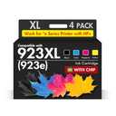 923 923XL 8130e Ink Cartridges Combo Pack: Replacement for HP 923e 923XL 923 Ink Cartridges for HP Printers OfficeJet Pro 8130e 8135e 8138e 8139e 9130 8122e 8120 8124e 8132e 8125e Printer (Black and Cyan Leaking)