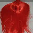 Red Sally Wig for Women, Long Straight Center Part Cosplay Wig for Halloween Costume Party
