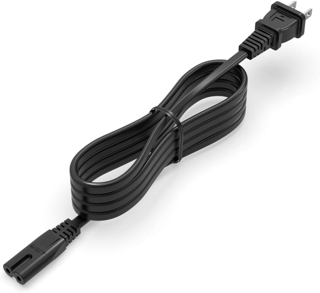 10 ft AC Power Cord Cable Fit for Sony PS5 PS4 PS3 Slim PlayStation 5 4 3, Xbox Series X/S, Xbox One X/S, TV, Printer Universal 2 Prong Supply Replacement - (ETL Listed Cable)